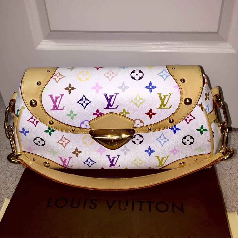 Authentic Louis Vuitton White Monogram Multicolor